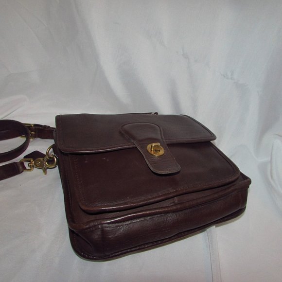 Vintage COACH Station Willis 9927 Brown Leather Crossbody Saddle Handbag Bag - Picture 6 of 10